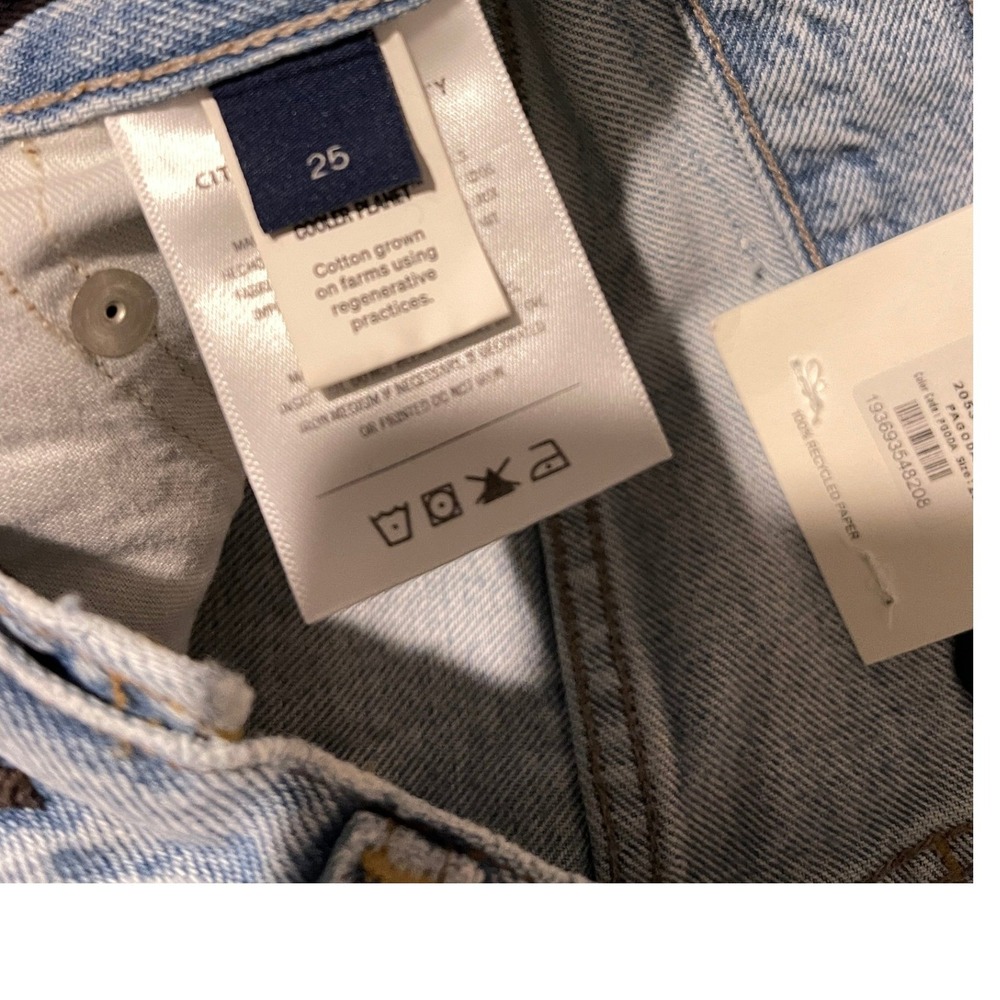 Citizens of Humanity Ayla Baggy Distressed High Rise Button Fly Jean Blue 25 NWT - Picture 4 of 15